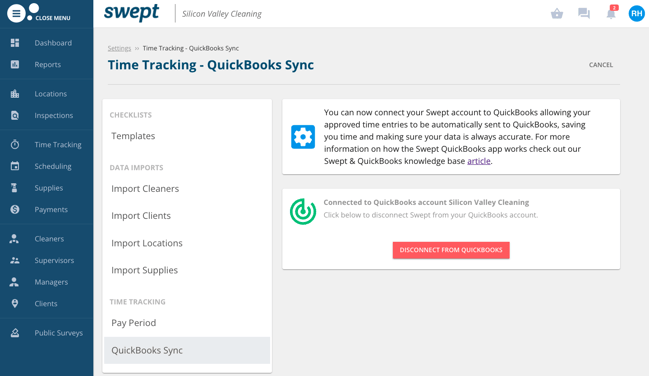 Disconnect from QuickBooks