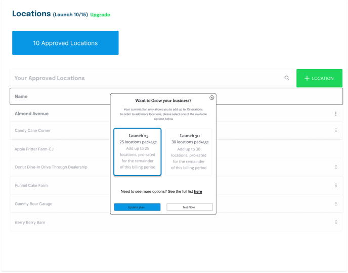 Location Limited Dropdown