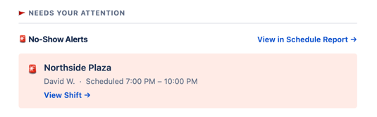 No Show Alerts