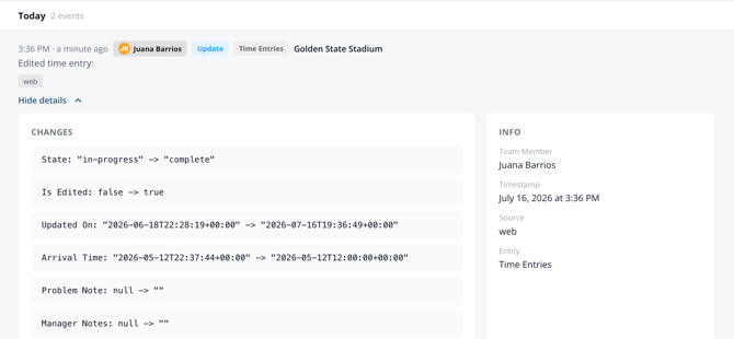 Audit Log Details