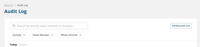 Audit Log Filters