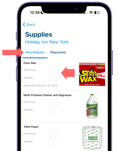Supplies New Requested