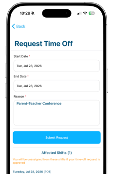 Time Off Mobile MockUp