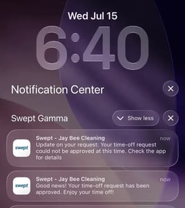 Time off Notification