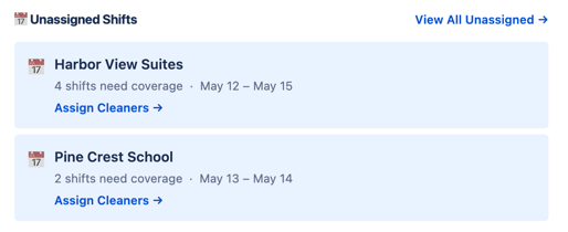 Unassigned Shifts